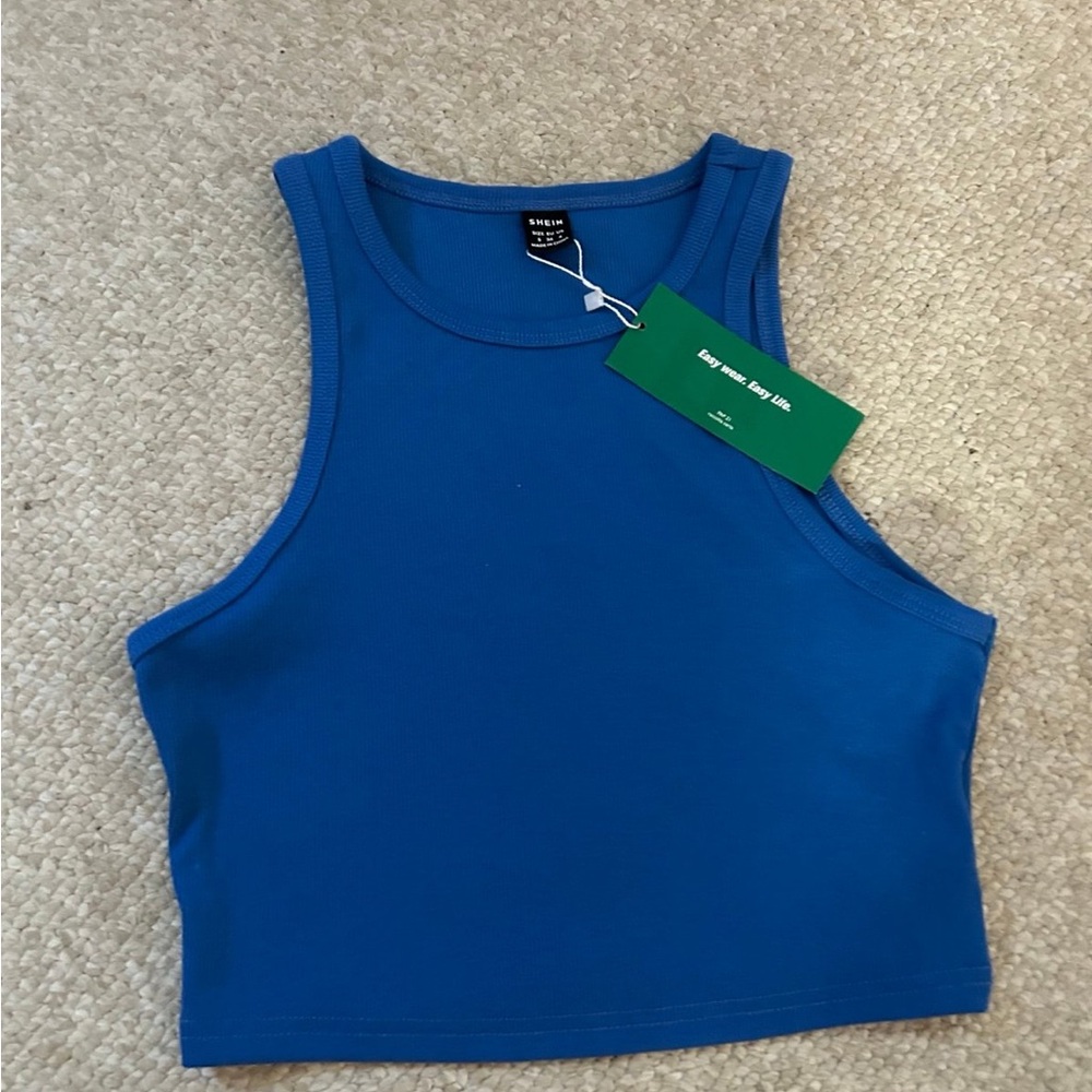 shein tank size small blue